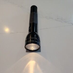 Vintage Mag-Lite 2D Cell Flashlight, 10" USA Made Works, LED Bulb Good Condition